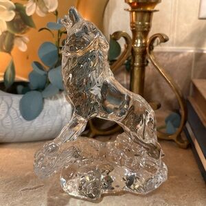 Princess House Wonders Of The Wild 24% Lead Crystal Wolf Statue Figurine 997